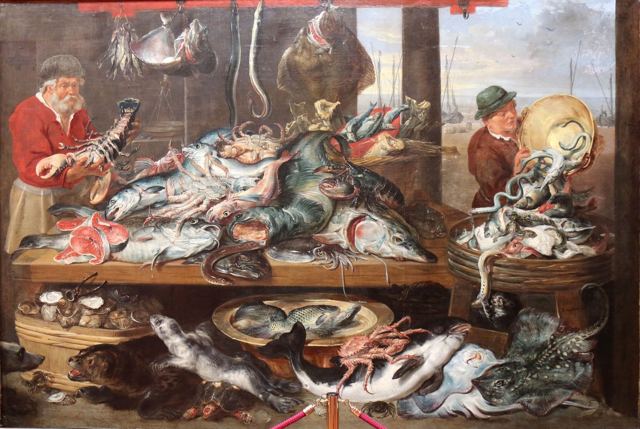 鱼贩 作者 Frans Snyders或Snijders