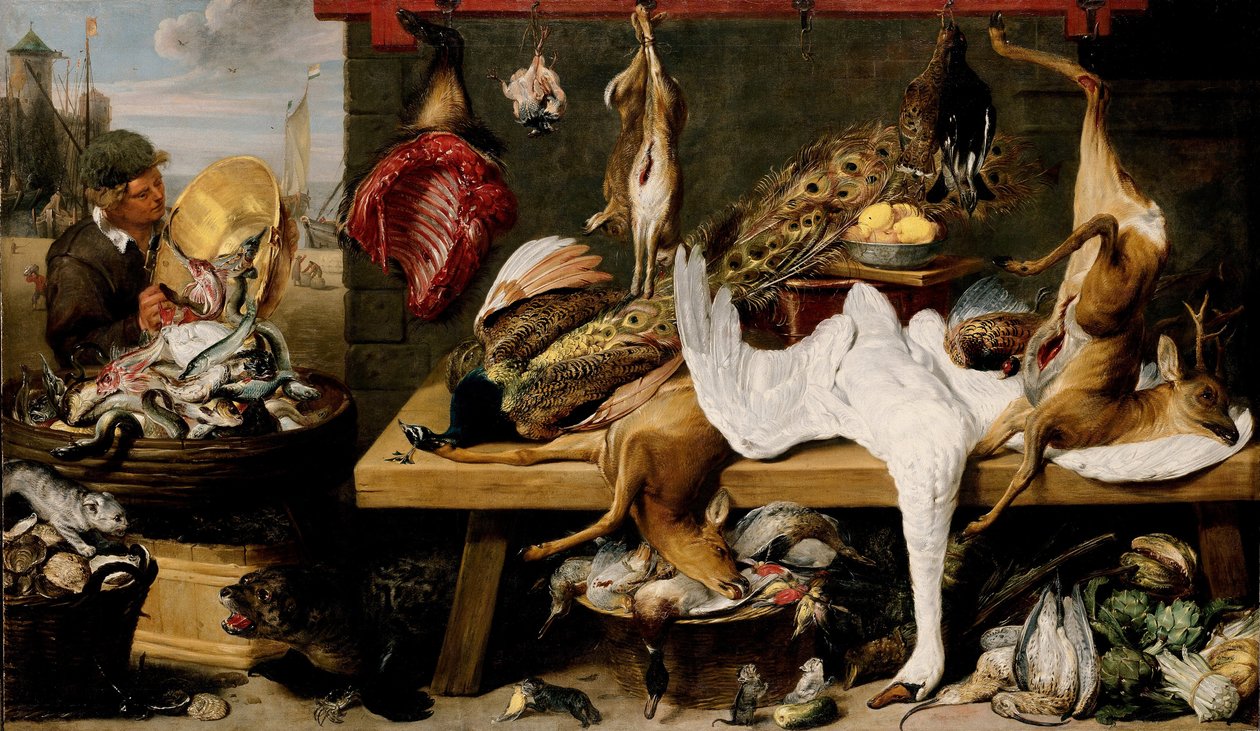 在码头的市场场面 作者 Frans Snyders或Snijders