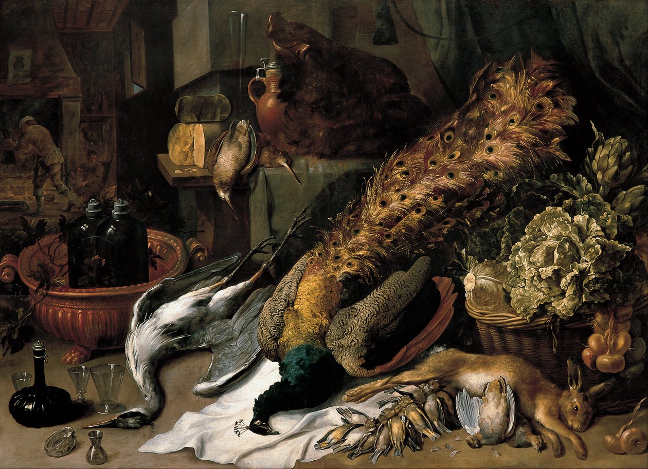 静物与葡萄酒冷却器 作者 Frans Snyders或Snijders