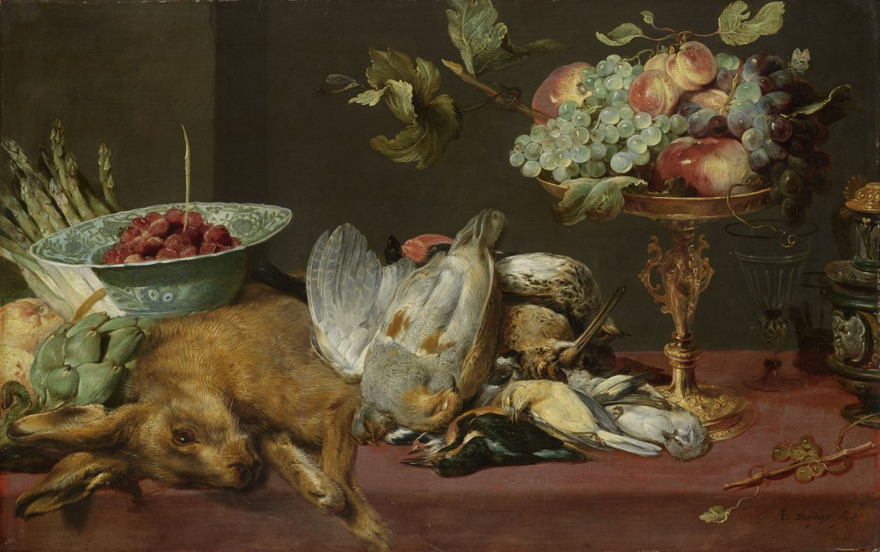 静物与小死游戏和frui 作者 Frans Snyders或Snijders