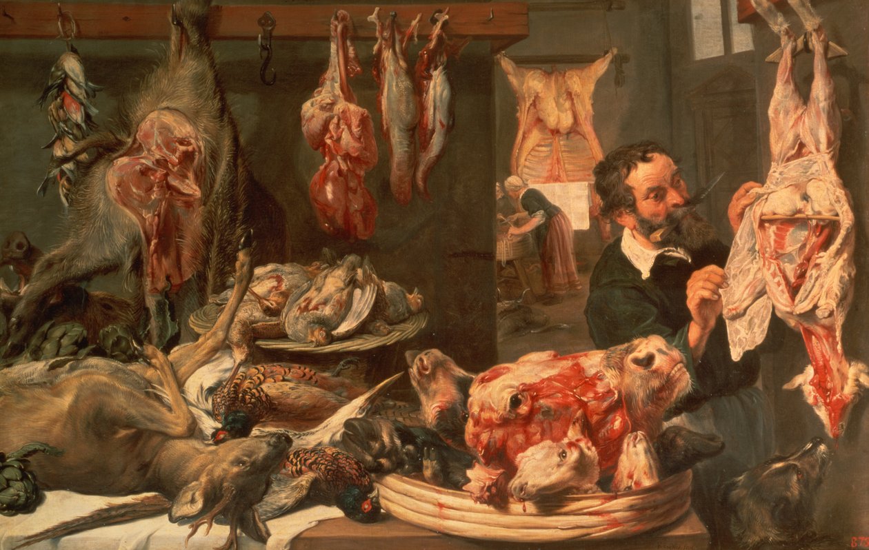 屠夫的商店 作者 Frans Snyders或Snijders