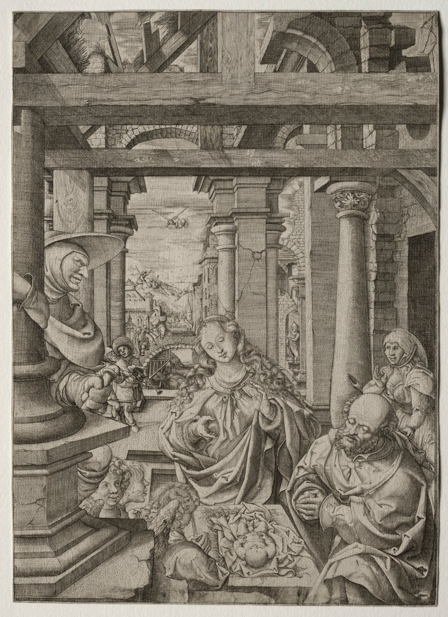 牧羊人的崇拜，约1522-1525。 作者 Frans Crabbe van Esplegem