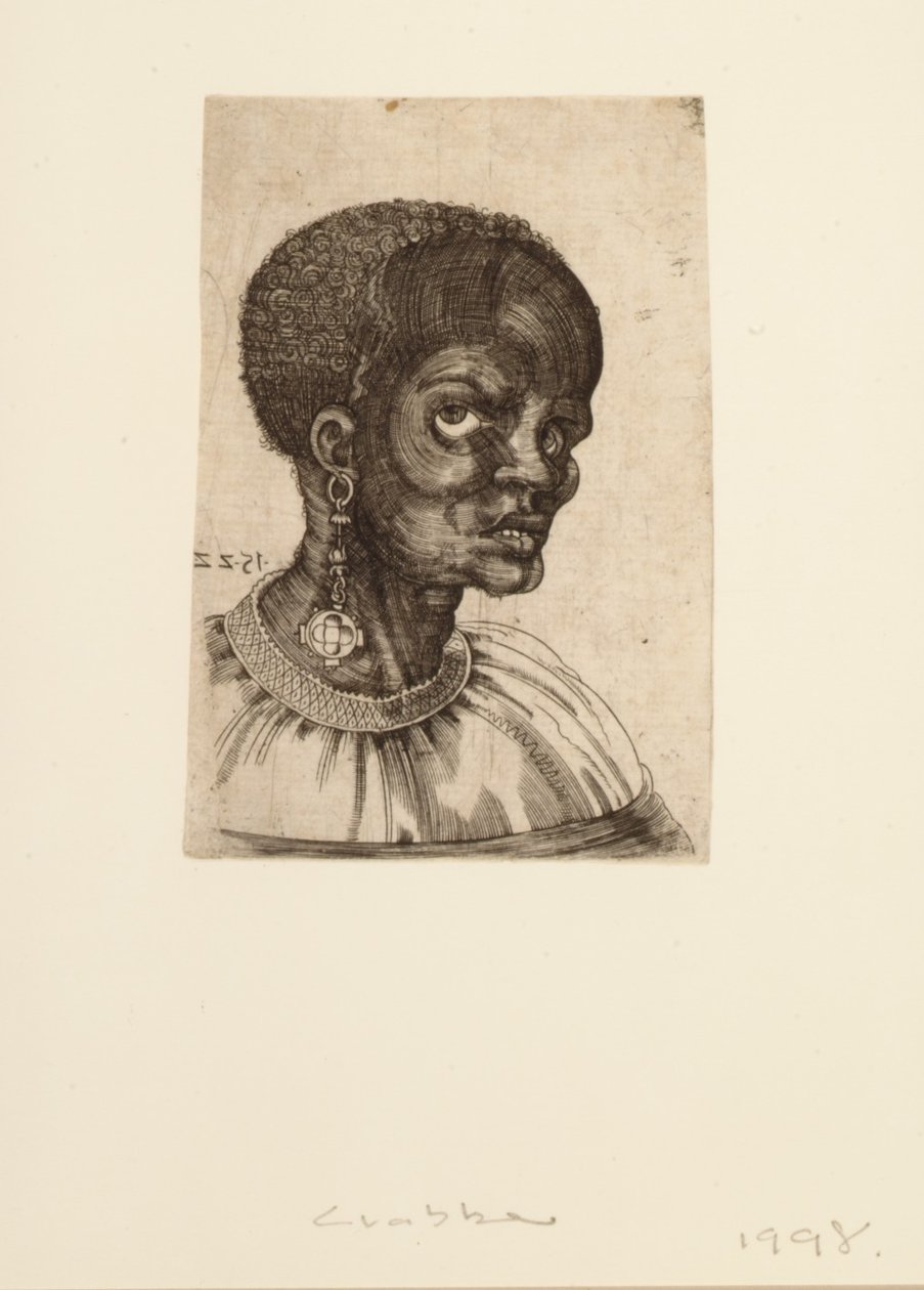 一个黑人的四分之三轮廓，1522年。 作者 Frans Crabbe van Espleghem