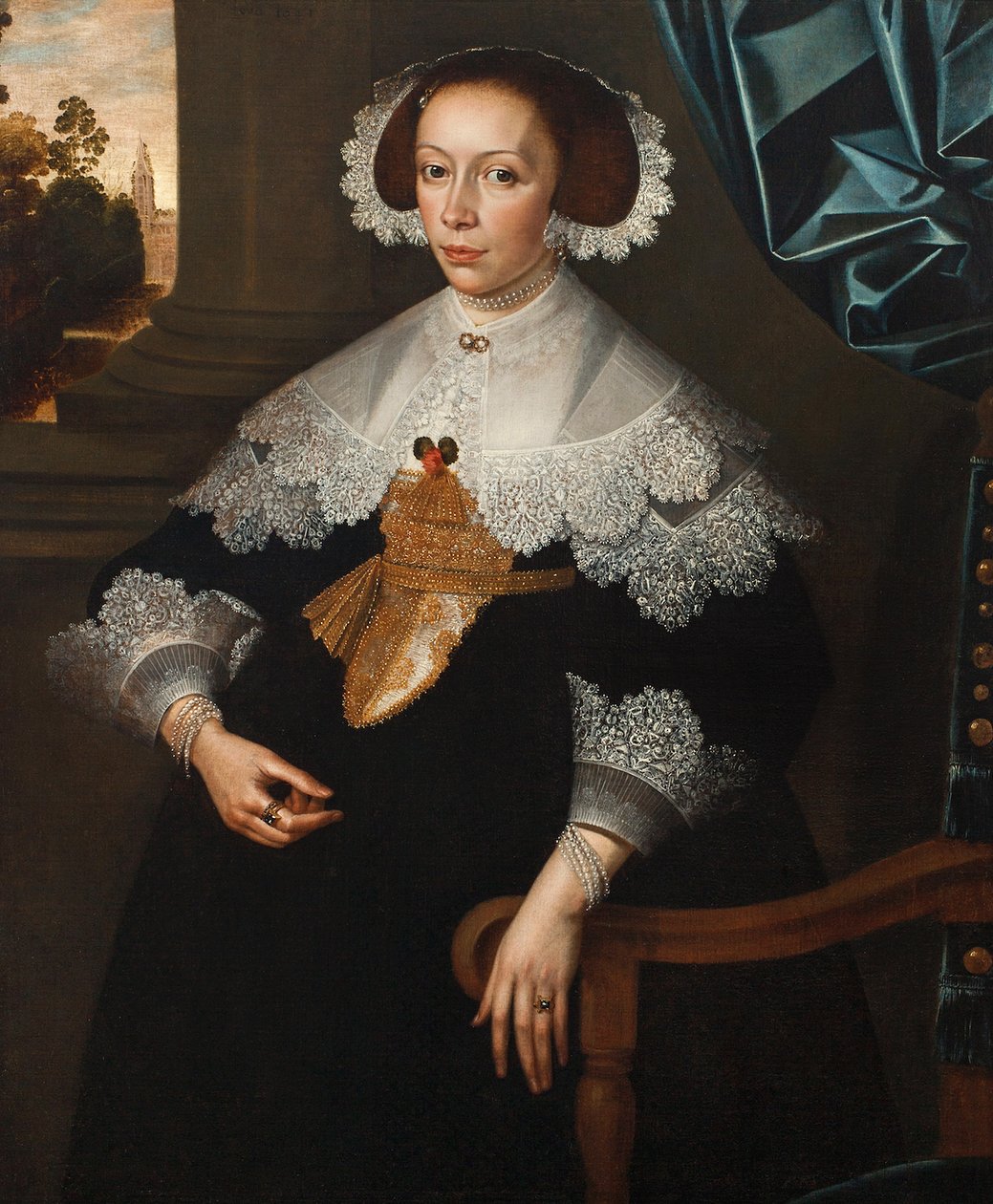 Florence-Marguerite de Renesse-Warfusée的肖像，Grimbergen伯爵夫人，1641年（对3114329） 作者 弗朗斯·丹尼斯