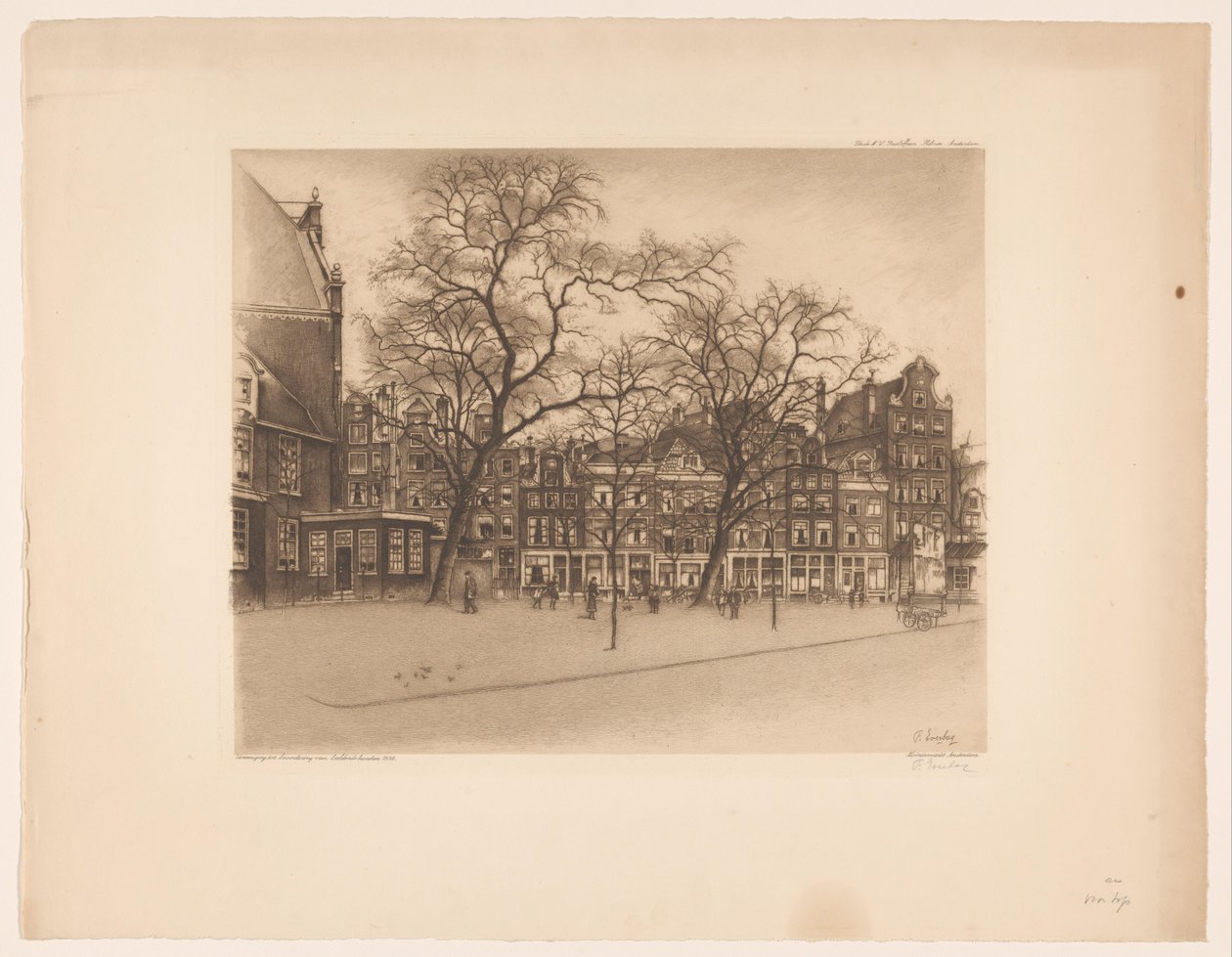 阿姆斯特丹 Noordermarkt 街景
阿姆斯特丹诺德街（物体上的标题） 作者 Frans Everbag（艺术家签名）
