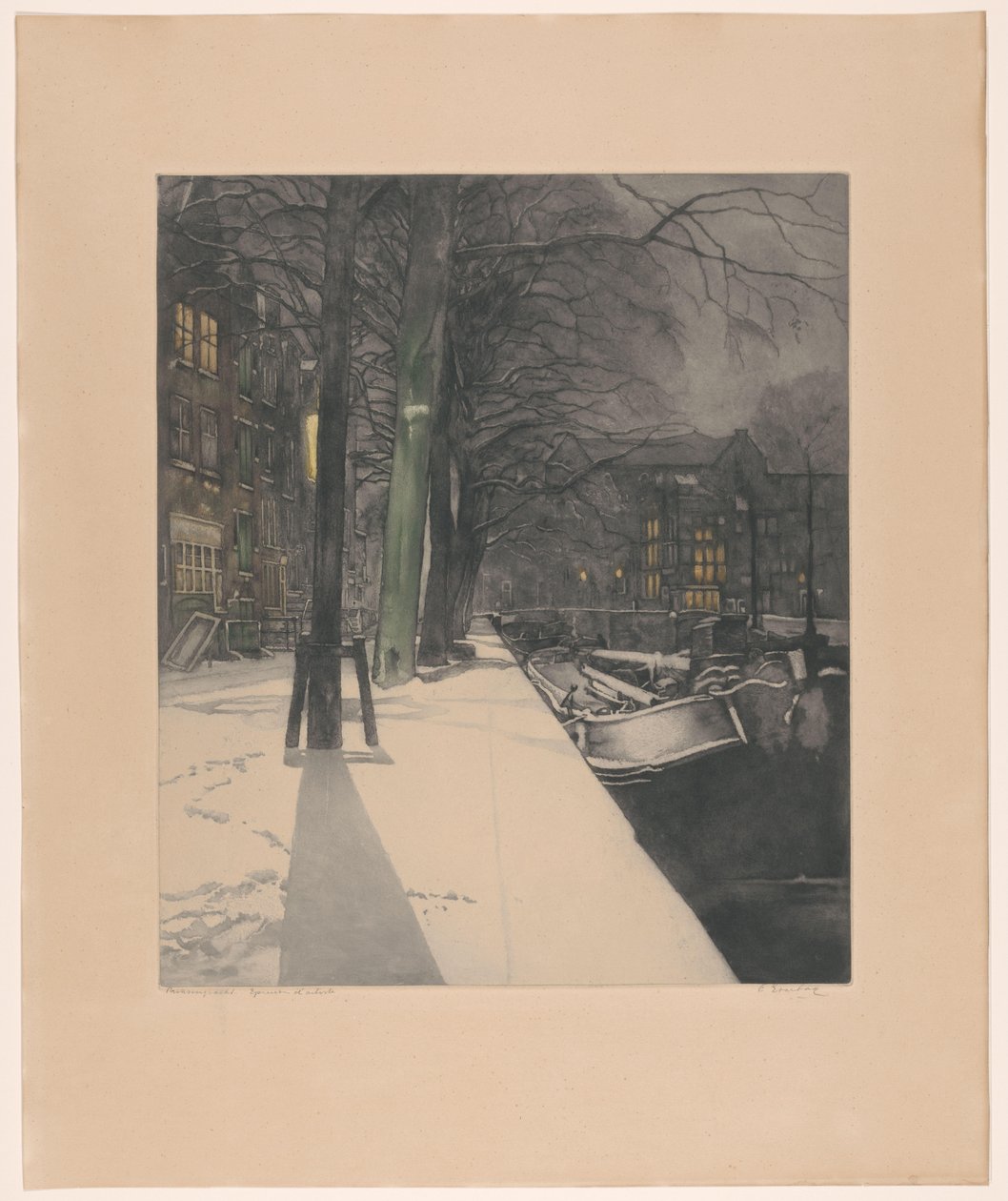 Prinsengracht（物体上的原始标题） 作者 Frans Everbag（艺术家签名）