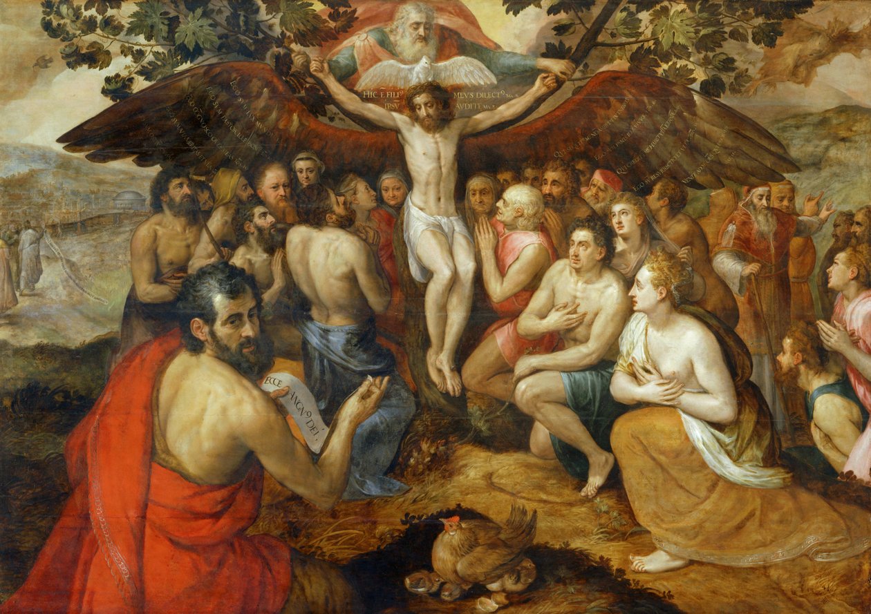 三位一体的寓言故事，上帝聚集他的子民并... 作者 弗朗斯·弗洛里斯（Frans Floris）