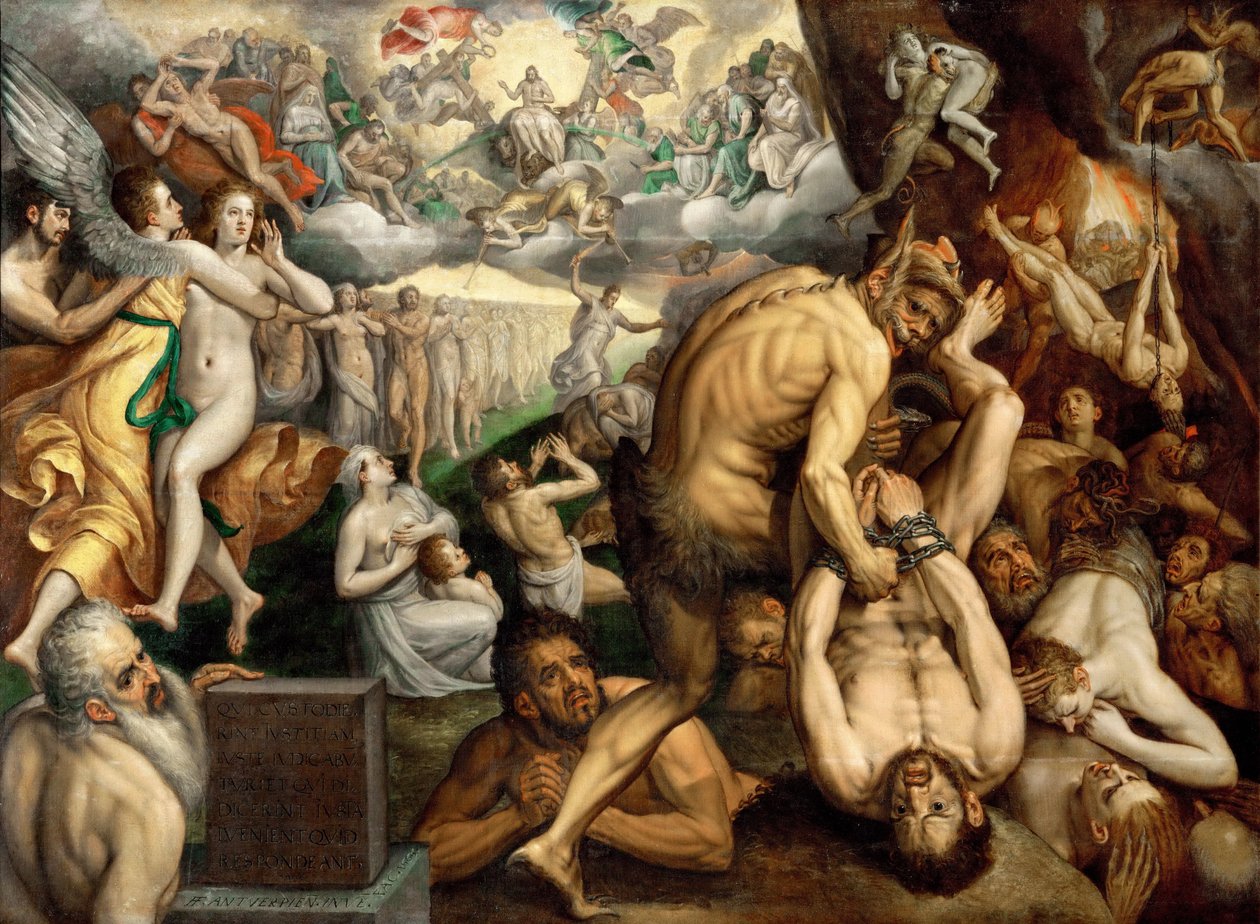 最后的审判 - Frans I de Vrient (Vriendt) 合唱 Frans Floris, the Elder (1519-1570)。 布面油画 作者 弗朗斯·弗洛里斯（Frans Floris）