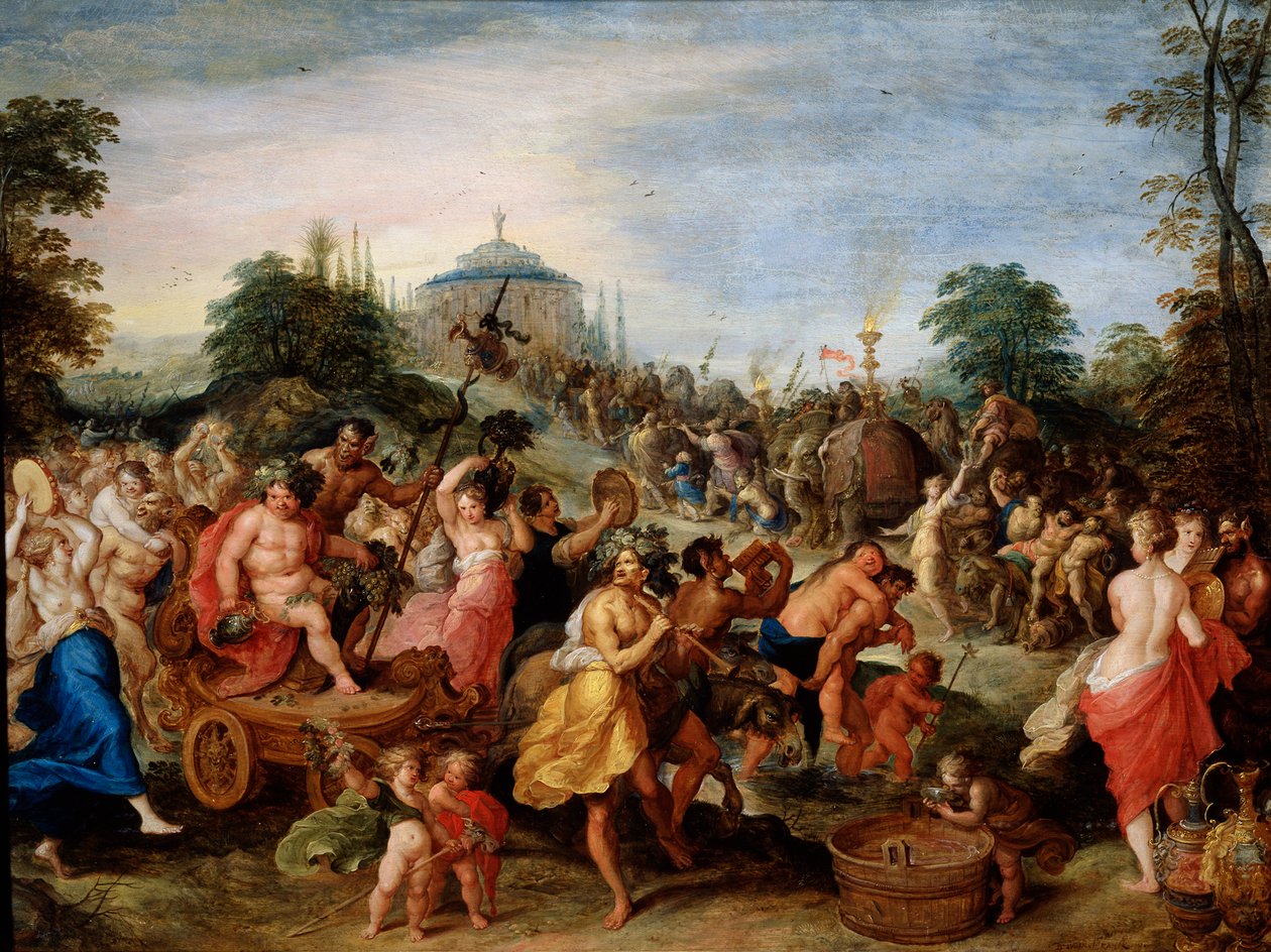 Bacchus Procession》，17世纪 作者 弗兰斯·弗兰肯二世
