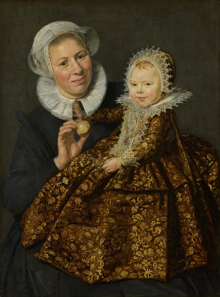 德语：Catharina Hooft mit ihrer Amme Catharina Hooft 与她的护士 作者 弗兰斯·哈尔斯（Frans Hals）