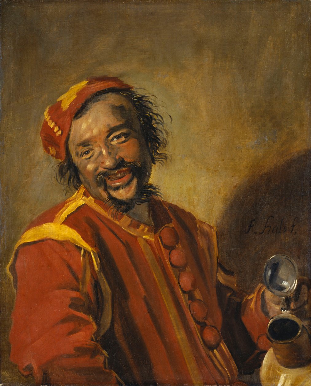 德语：Der lustige Zecher / Peeckelhaering 先生。  Peeckelhaeringh 作者 弗兰斯·哈尔斯（Frans Hals）