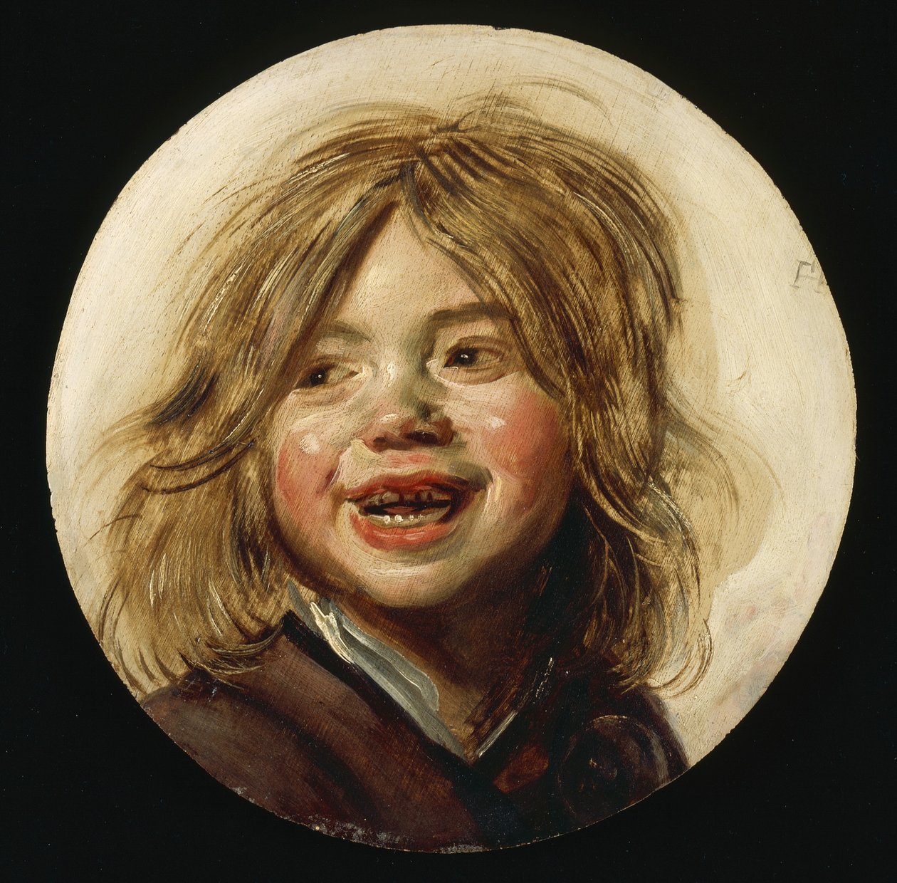 笑的孩子，c.1620-5（木头油） 作者 弗兰斯·哈尔斯（Frans Hals）