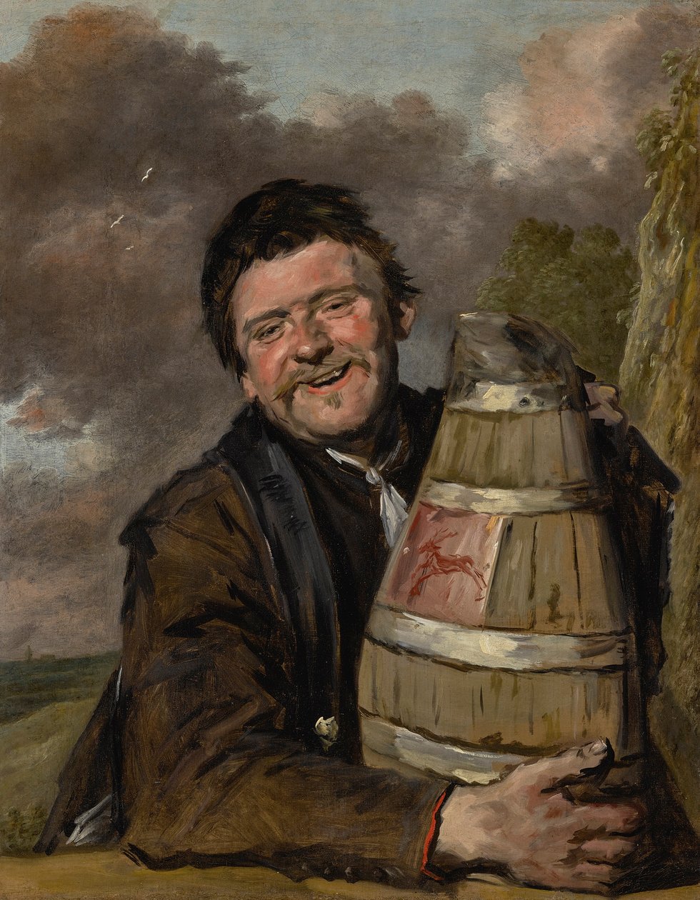 拿着啤酒瓶的男子 作者 弗兰斯·哈尔斯（Frans Hals）