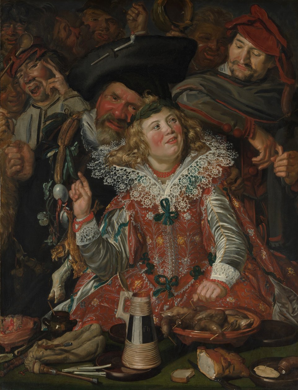 加利福尼亚Shrovetide的Merrymakers。 1616-17。 作者 弗兰斯·哈尔斯（Frans Hals）