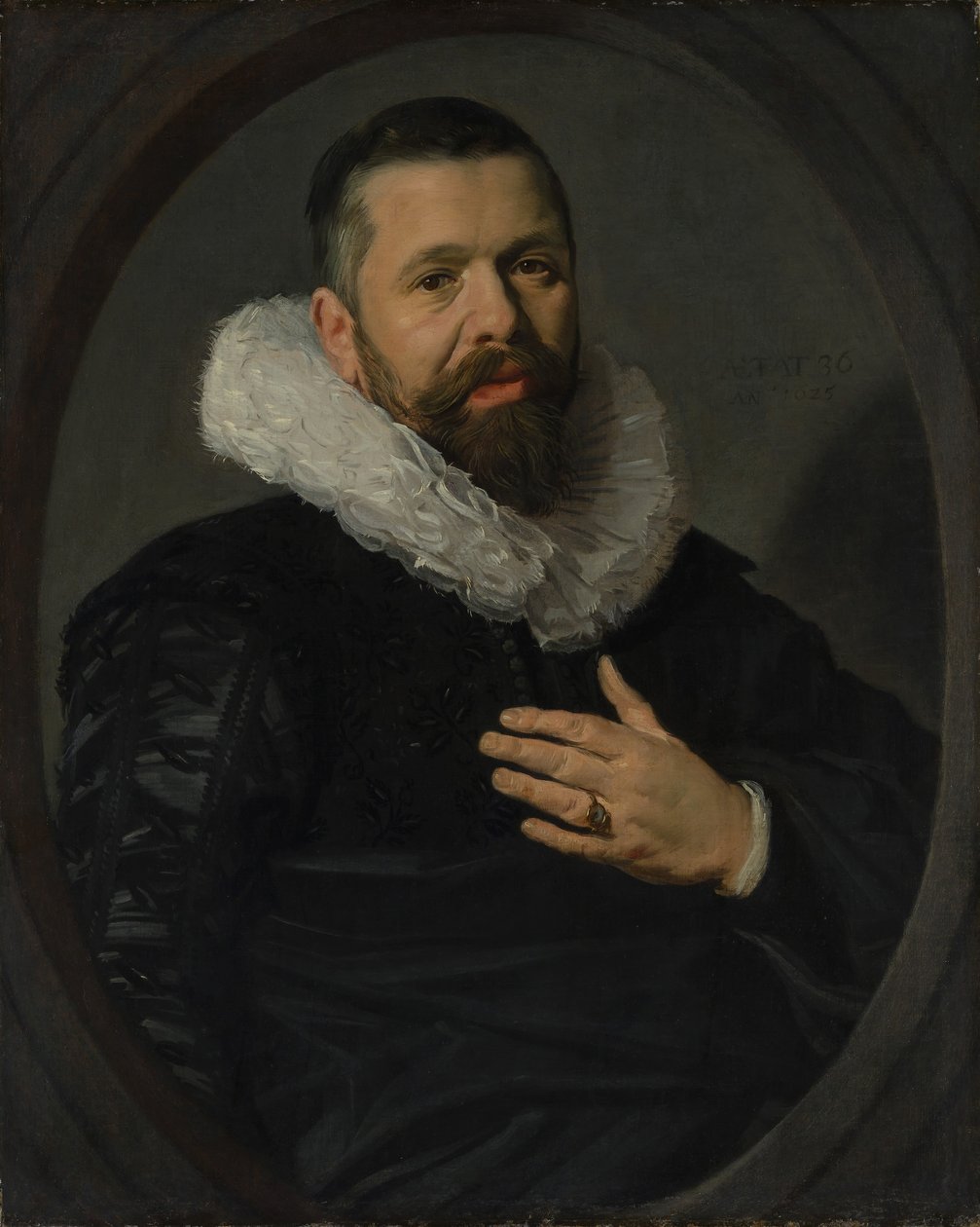 一个有胡子的人的画象有出王牌的，1625年。 作者 弗兰斯·哈尔斯（Frans Hals）