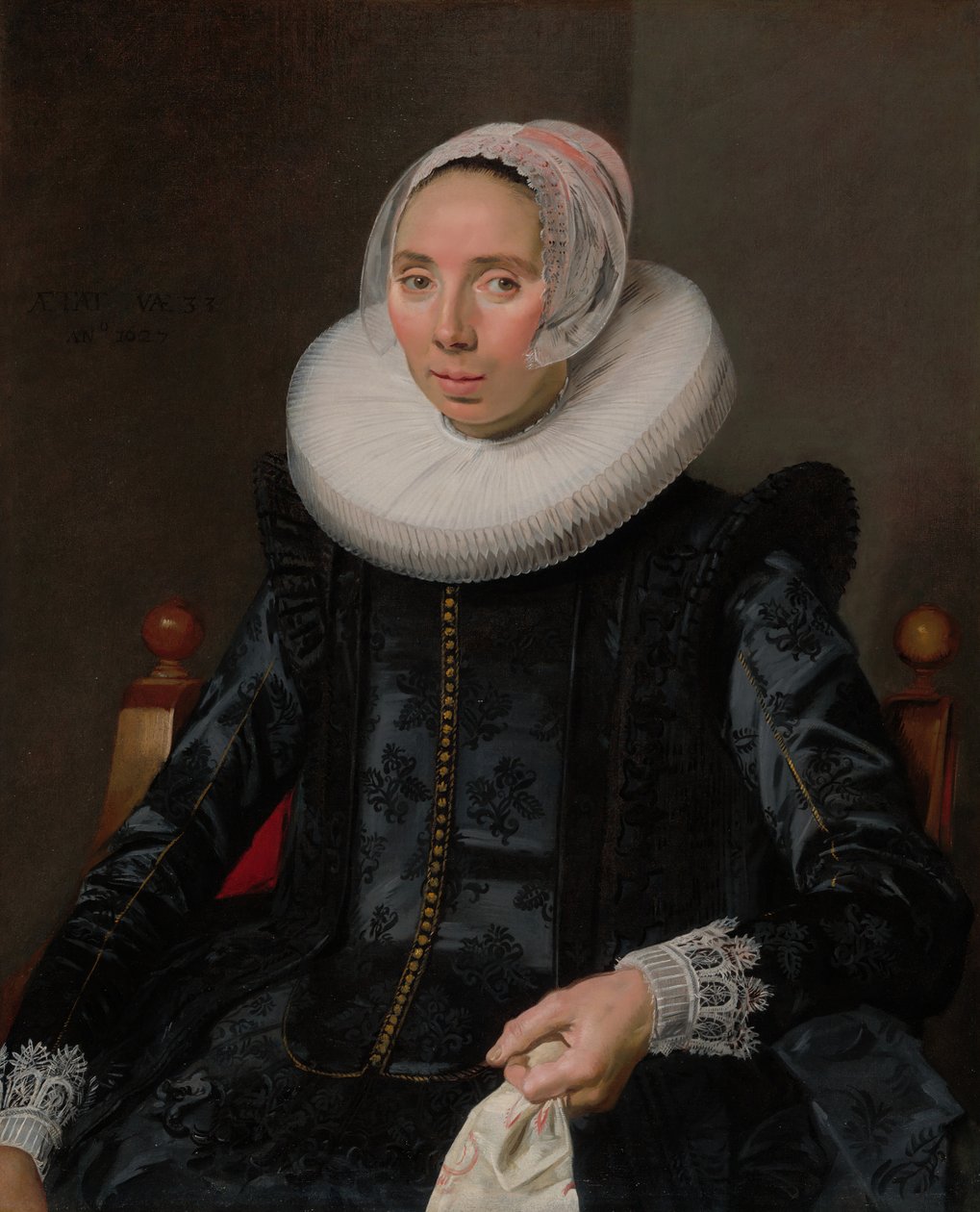 一位女士的肖像，1627年。 作者 弗兰斯·哈尔斯（Frans Hals）