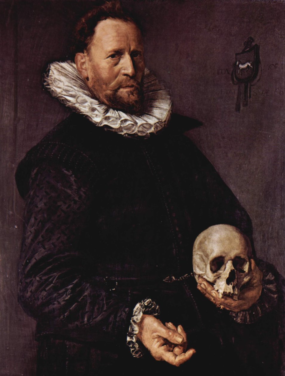 手持骷髅的男子肖像 作者 弗兰斯·哈尔斯（Frans Hals）