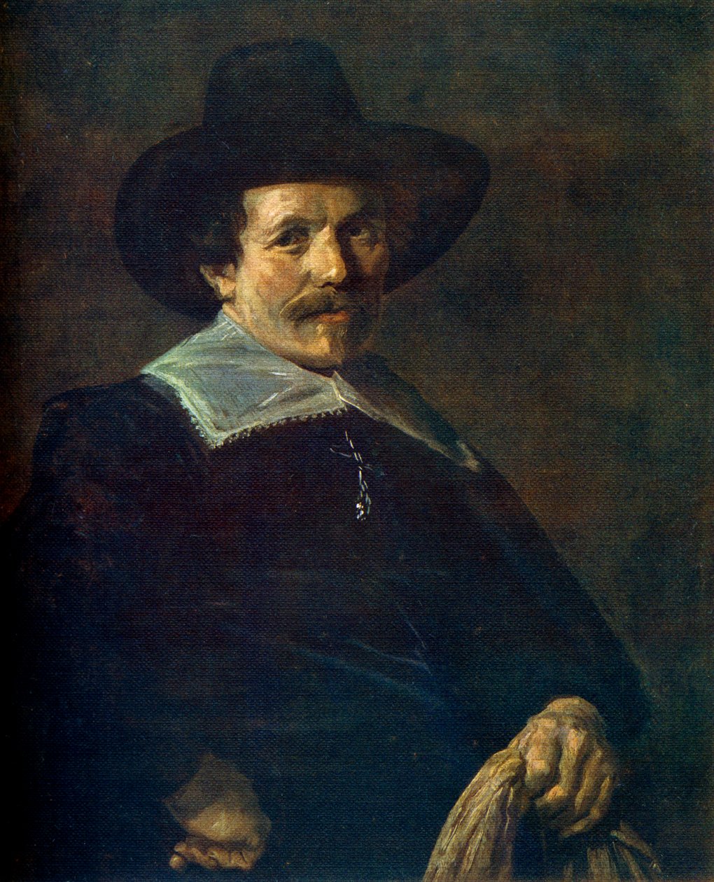 手持手套的人的肖像，c1645，1912。 作者 弗兰斯·哈尔斯（Frans Hals）