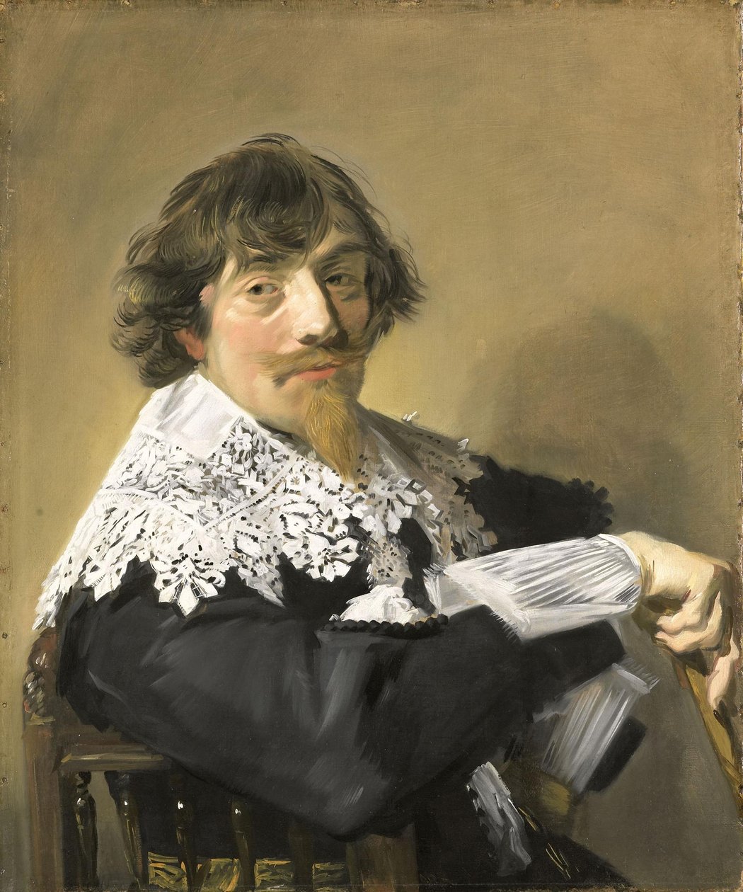 一个人的肖像





















 可能是 Nicolaes Hasselaer（1593-1635 年）。阿姆斯特丹一家军事机构的酿酒师和上尉马赫 作者 弗兰斯·哈尔斯（Frans Hals）