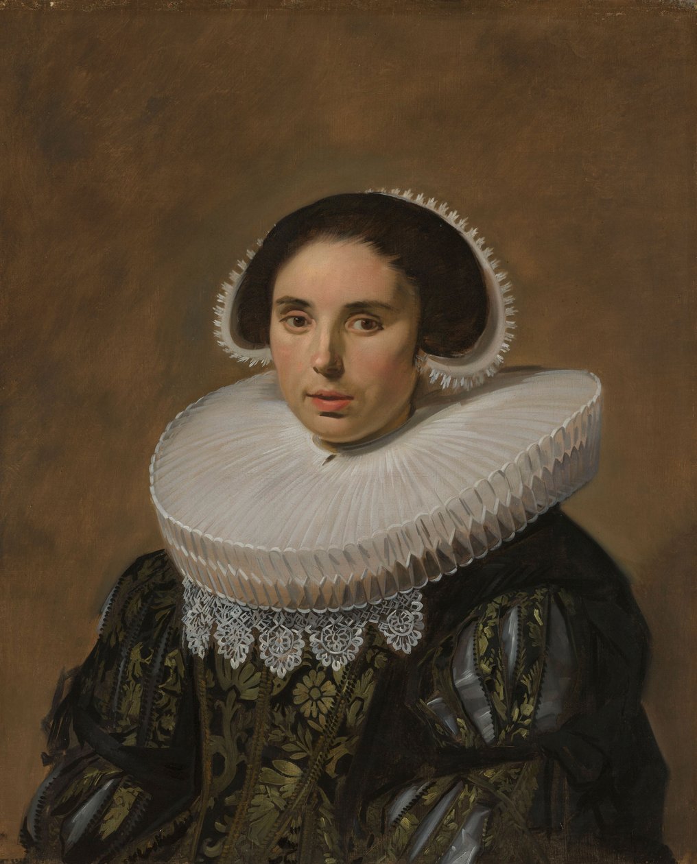 一个女人的肖像，c。 1635 作者 弗兰斯·哈尔斯（Frans Hals）