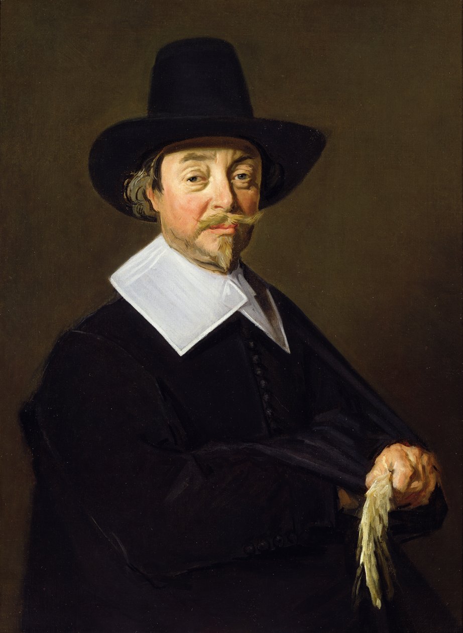 一个男人的肖像，c.1643-45 作者 弗兰斯·哈尔斯（Frans Hals）