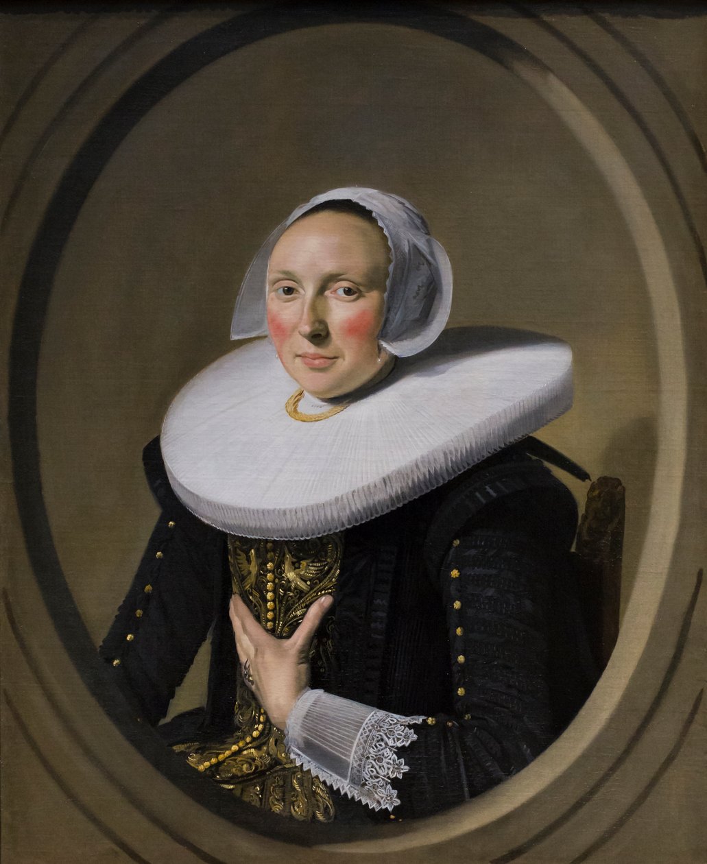 女性肖像（玛丽-拉尔普），约 1635-38 年（布面油画） 作者 弗兰斯·哈尔斯（Frans Hals）