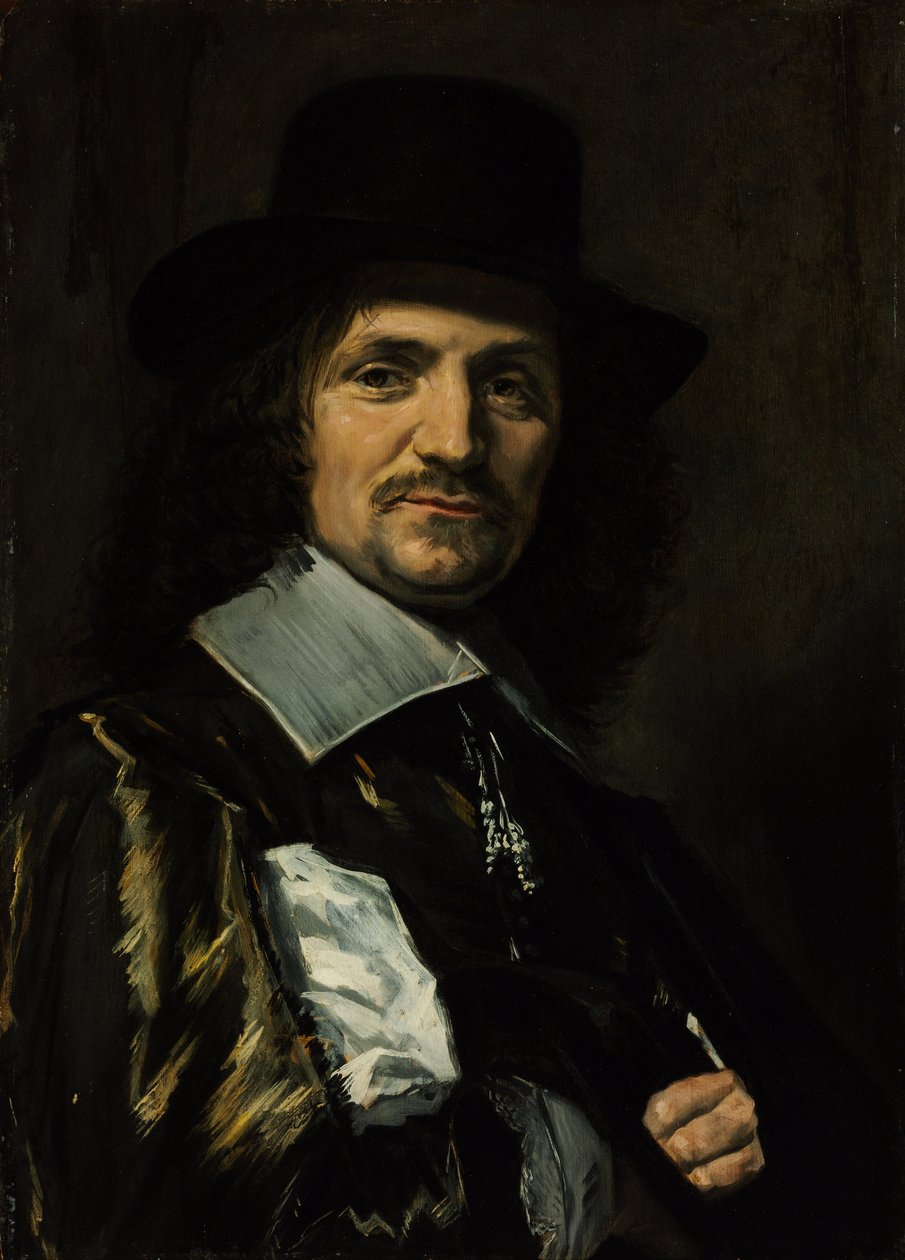 Portrait of the painter Jan Asselyn (Asselijn ou Asselin) (1610-1652) - Peinture de Frans I Hals(1581-1666) - 1650s - Oil on wood - 64,5x46,3 - Szepmuveszeti Muzeum, Budapest 作者 弗兰斯·哈尔斯（Frans Hals）