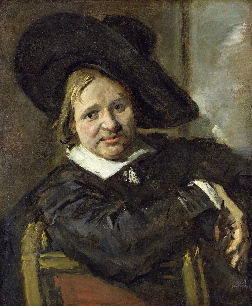 1660年后，带着懒散帽子的男人 作者 弗兰斯·哈尔斯（Frans Hals）
