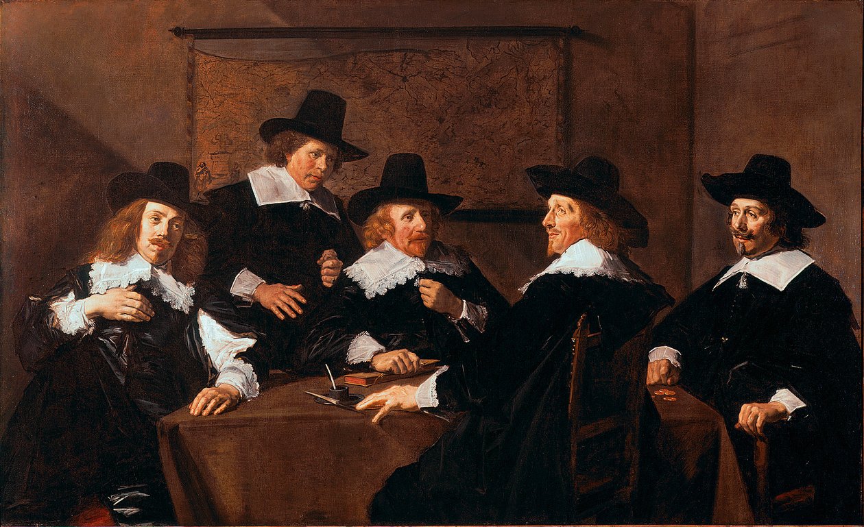 哈勒姆圣伊丽莎白的临终关怀摄政者弗兰斯·哈尔斯（Frans Hals，约 1580-1666 年）1641 年的画作。 252x153 厘米哈勒姆，荷兰弗兰斯哈尔斯博物馆 作者 弗兰斯·哈尔斯（Frans Hals）