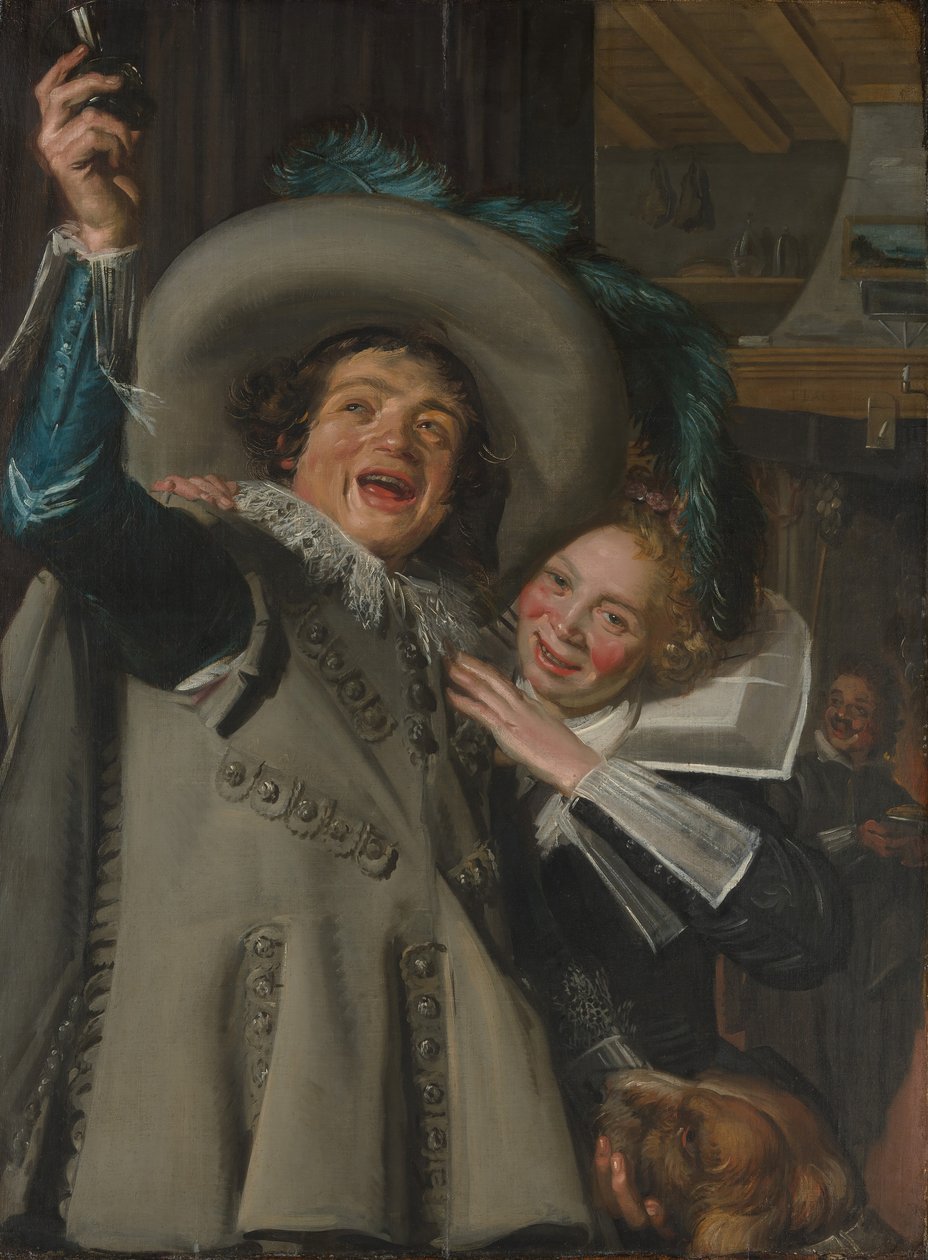 《旅馆里的年轻男人和女人》，1623年。 作者 弗兰斯·哈尔斯（Frans Hals）