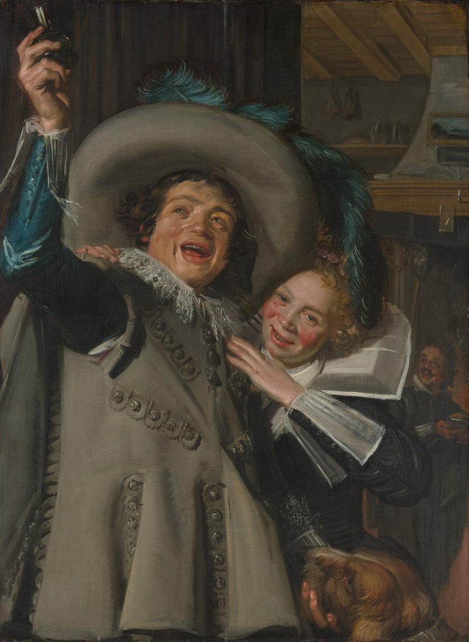 年轻的男人和女人在一家旅馆 作者 弗兰斯·哈尔斯（Frans Hals）