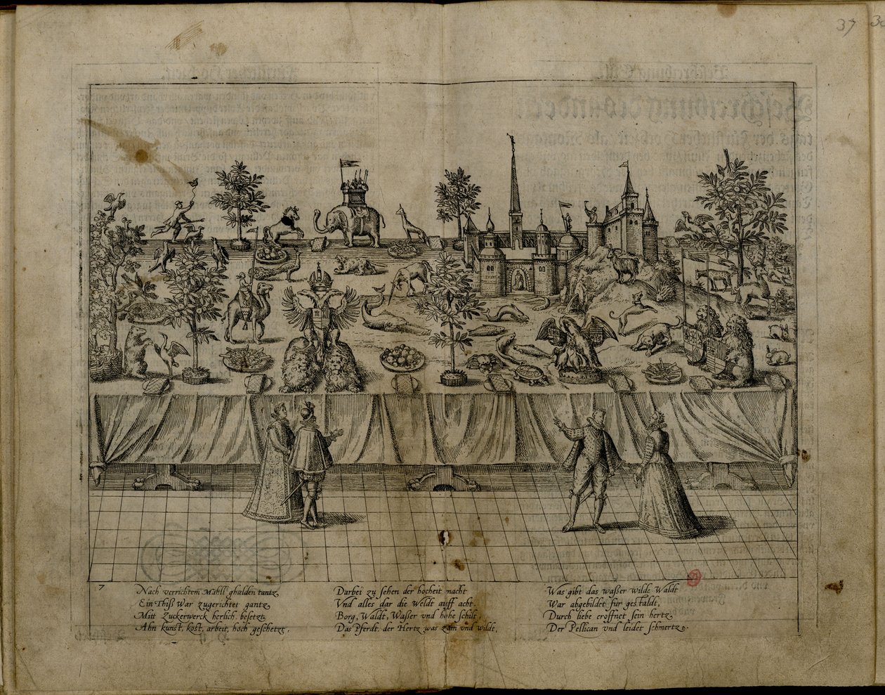 Jülich-Cleves-Berg的John William公爵和Baden Jakobea的婚礼，1585年 作者 弗兰斯·霍根伯格