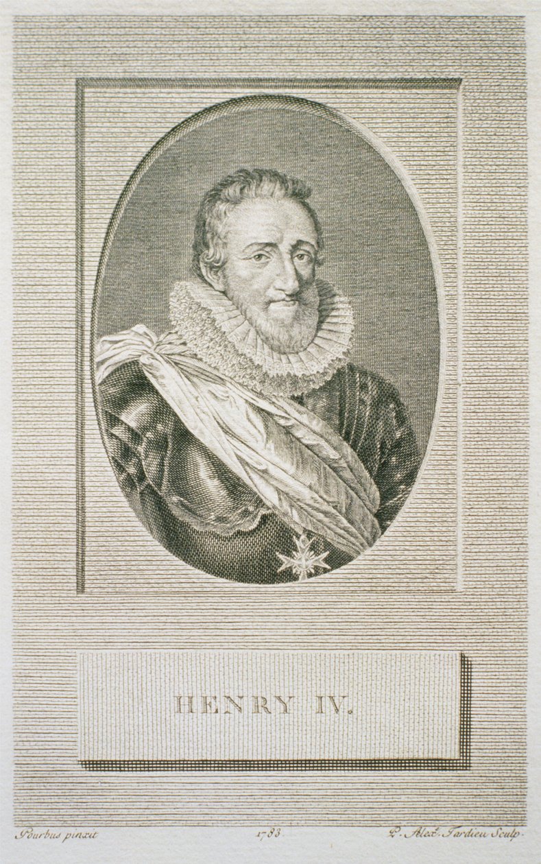 Henri IV（1553-1610），由Pierre Alexandre Tardieu（1756-1844）雕刻，1783年 作者 Pourbus之后的Frans II