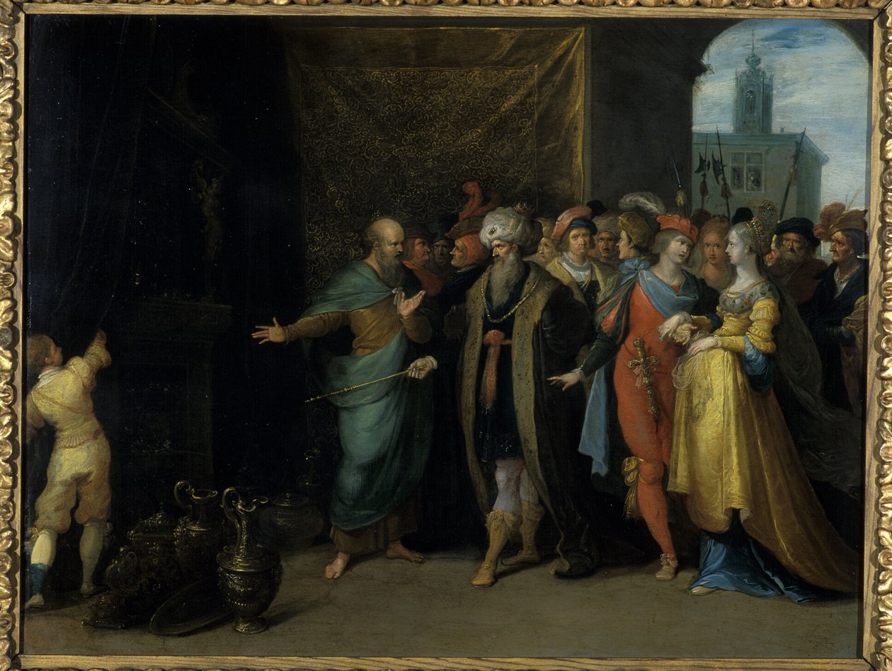 克罗伊斯向Solon展示他的宝藏，1616-30（铜上油） 作者 弗朗斯二世（Frans II）