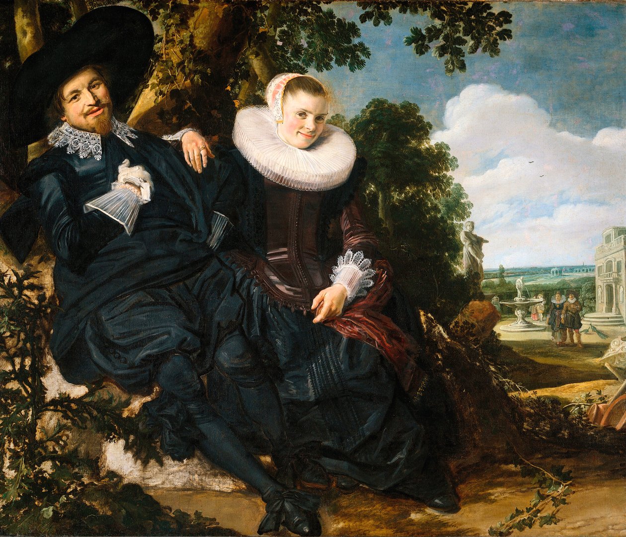 Isaac Abrahamsz Massa和Beatrix van der Laen的婚姻画像》，1622年。 作者 弗兰斯·哈尔斯