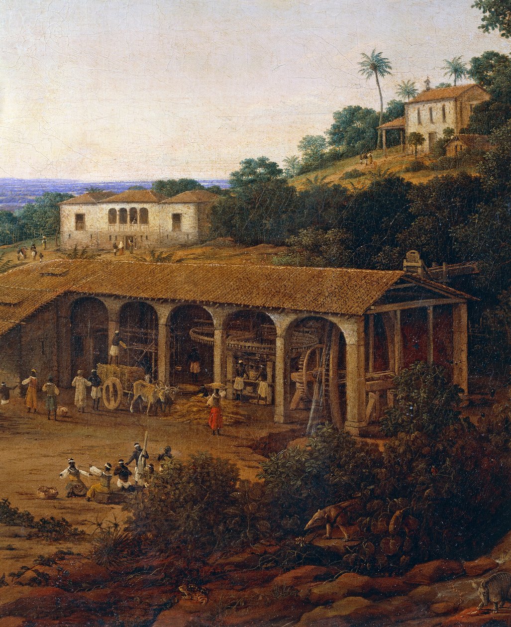 巴西的甘蔗厂，弗兰斯·波斯特（1612-1680 年），布面油画 作者 弗兰的帖子
