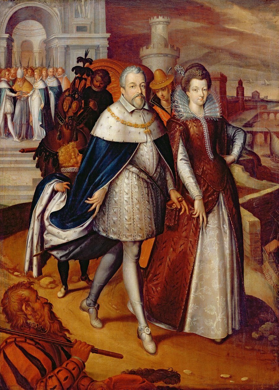 Ferdinand I（1549-1609）托斯卡纳大公的肖像，以及他的侄女玛丽（1573-1642），Henri IV的未来妻子 作者 弗朗斯·波布斯