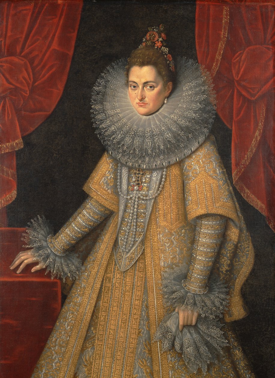 西班牙1566-1633年的Infanta Isabella Clara Eugenia肖像，c。 1598 作者 弗朗斯·波布斯