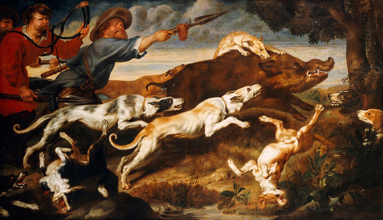 野猪狩猎 作者 Frans Snyders或Snijders