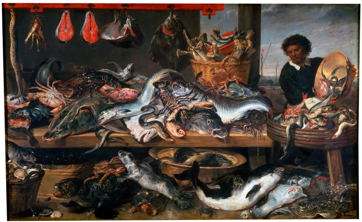 鱼贩店，十七世纪 作者 Frans Snyders或Snijders