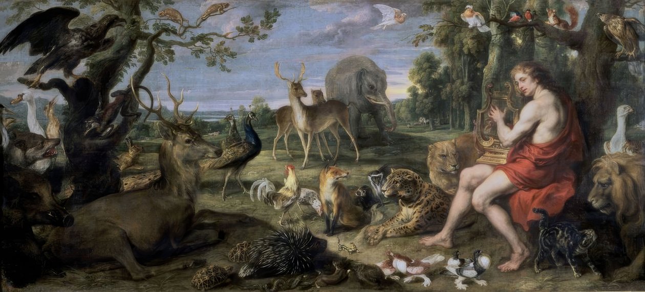 ORPHEUS and ANIMALS-十七世纪-OLEO - LIENZO-195×432 cm-NP 1844-弗拉门科巴洛克 作者 Frans Snyders或Snijders