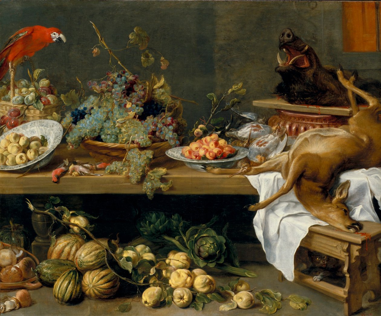 水果、蔬菜和野味静物画 作者 弗兰斯·斯奈德斯（Frans Snyders）