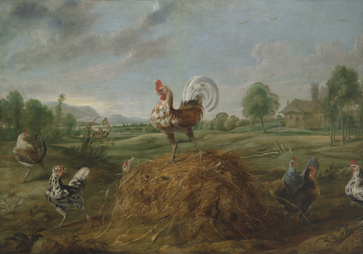 公鸡与珍珠 作者 Frans Snyders或Snijders
