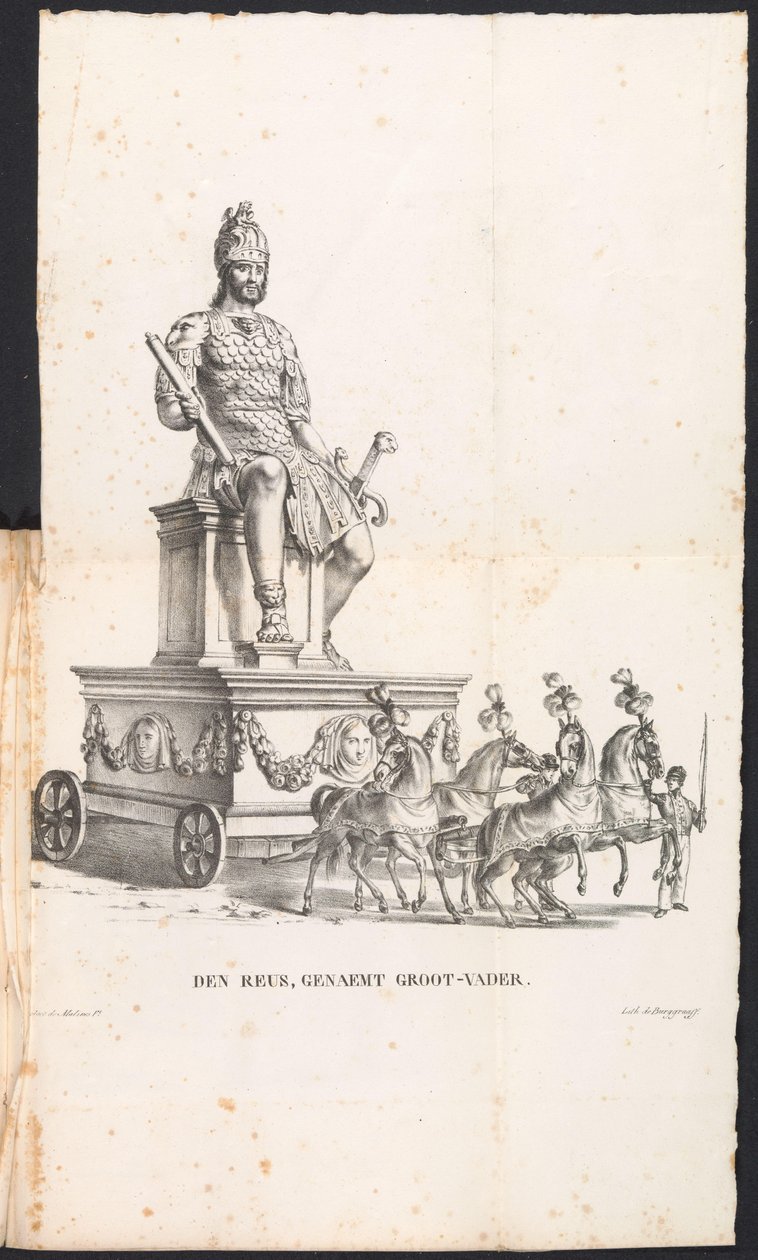 为圣伦博特游行的巨人祖父，1825 年
Den Reuse, genaemt Groot-Vader（物品上的标题） 作者 弗兰斯·维弗洛特