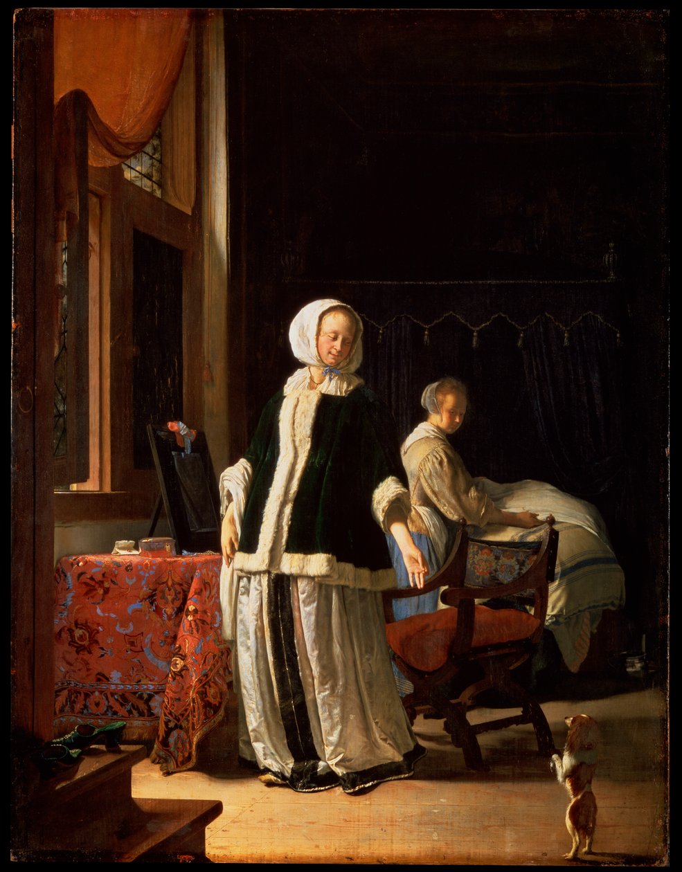 一位年轻女士的早晨，c1660 作者 弗朗斯·范·米耶里斯