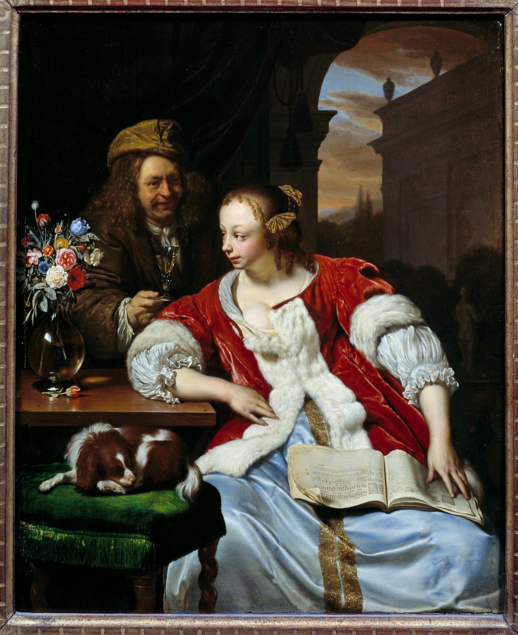被打断的艺术家和他妻子的肖像。 Franz van Mieris dit le Vieux (1635-1681) 的绘画 作者 弗朗斯·范·米耶里斯