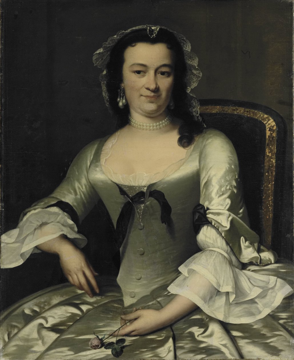 威廉·萨蒂金 (Willem Sautijn) 的妻子玛丽亚·亨利埃特·范·德波尔 (Maria Henriëtte van de Pol) 的肖像 作者 弗朗斯·范德·迈恩
