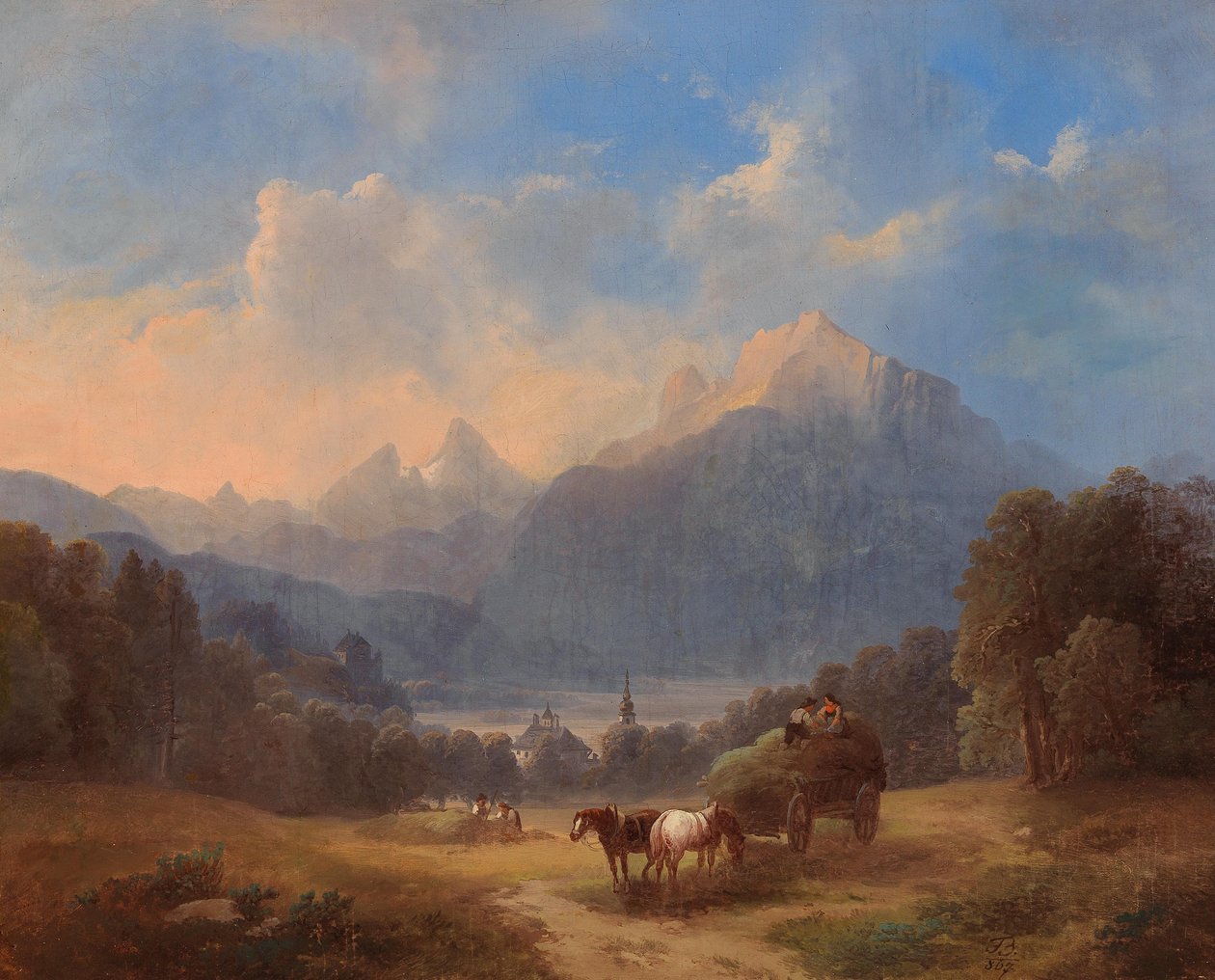 萨尔茨卡默古特的场景 作者 弗朗兹·巴巴里尼（Franz Barbarini）