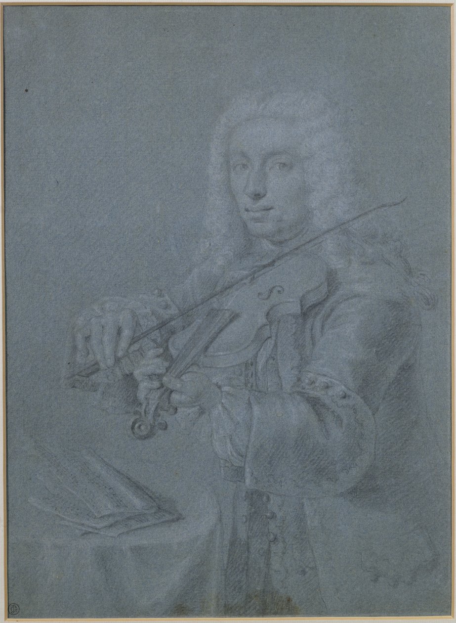 Francesco Veracini（1690-1768），意大利小提琴家（铅笔和粉笔）的肖像 作者 弗朗兹·费迪南德·里希特