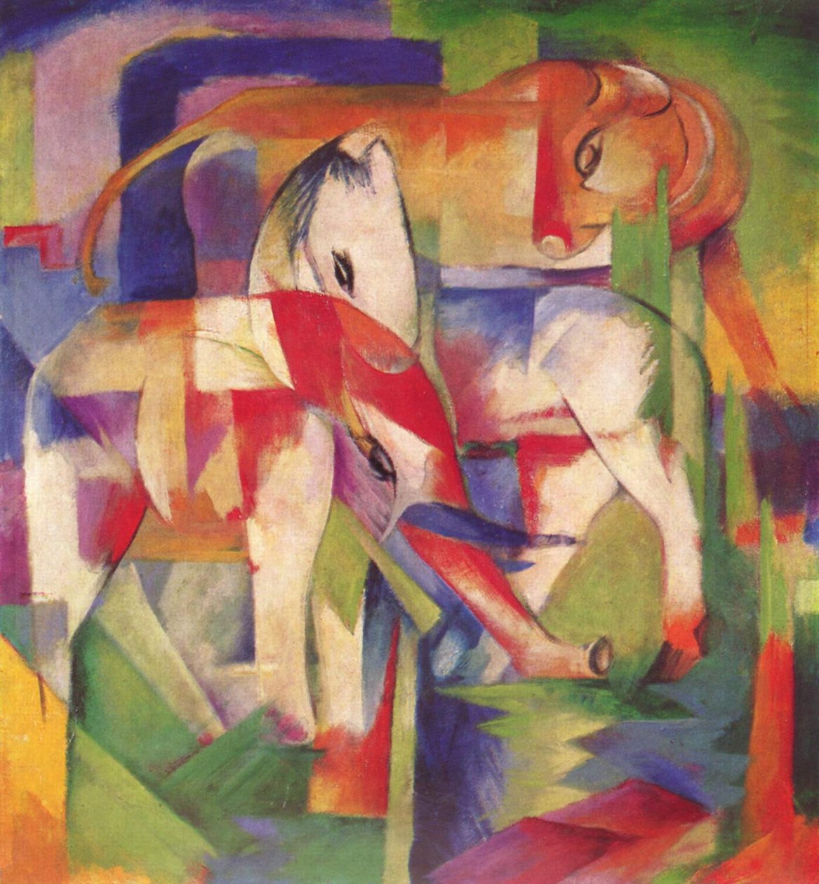 大象，马，牛，冬天 作者 弗朗兹·马克（Franz Marc）
